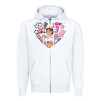 White nurse and nurse element heart Zipper Hoodie - AdoDesignShop