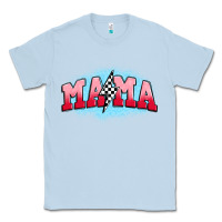 Dusty Blue mama lightning bolt Classic Tee - JahusDesignShop