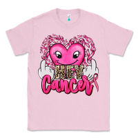 Bubblegum Pink hey cancer with middle fingers Classic Tee - AdoDesignShop