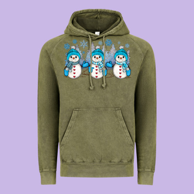 Snowman Winter Vintage Hoodie Designed By Jahusdesignshop