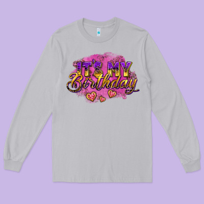 It's My Birthday Long Sleeve Tee Designed By Adodesignshop