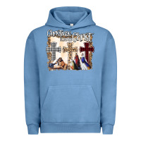 Pigment Pebble Blue Christmas Begins With Christ Urban Hoodie - Bettercallsaul