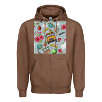 Chestnut school bus back to school seamless pattern Zipper Hoodie - BundleAndBundleShop