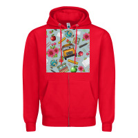 Red school bus back to school seamless pattern Zipper Hoodie - BundleAndBundleShop