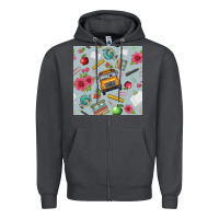 Smoke school bus back to school seamless pattern Zipper Hoodie - BundleAndBundleShop