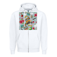 White school bus back to school seamless pattern Zipper Hoodie - BundleAndBundleShop