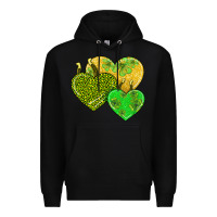 Black st patricks day hearts Premium Hoodie - AdoDesignShop