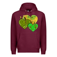 Burgundy st patricks day hearts Premium Hoodie - AdoDesignShop