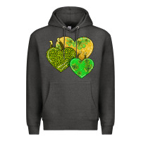Charcoal Heather st patricks day hearts Premium Hoodie - AdoDesignShop