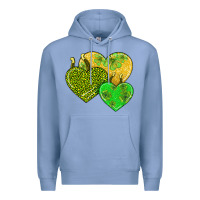 Colony Blue st patricks day hearts Premium Hoodie - AdoDesignShop