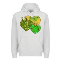 Dove Grey st patricks day hearts Premium Hoodie - AdoDesignShop
