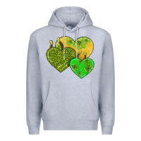 Heather Grey st patricks day hearts Premium Hoodie - AdoDesignShop