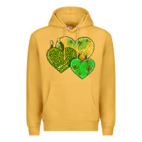 Mustard st patricks day hearts Premium Hoodie - AdoDesignShop