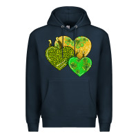Navy st patricks day hearts Premium Hoodie - AdoDesignShop