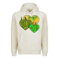 Oatmeal Heather st patricks day hearts Premium Hoodie - AdoDesignShop