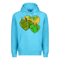 Ocean Blue st patricks day hearts Premium Hoodie - AdoDesignShop
