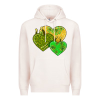 Pale Pink st patricks day hearts Premium Hoodie - AdoDesignShop