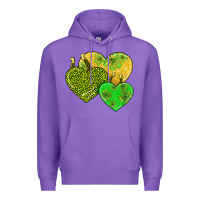 Purple st patricks day hearts Premium Hoodie - AdoDesignShop