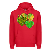 Red st patricks day hearts Premium Hoodie - AdoDesignShop