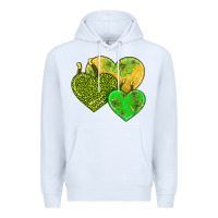 White st patricks day hearts Premium Hoodie - AdoDesignShop