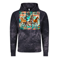 Cloud Black western running horses Vintage Hoodie - Zillion Design Studio