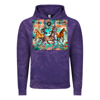 Cloud Purple western running horses Vintage Hoodie - Zillion Design Studio