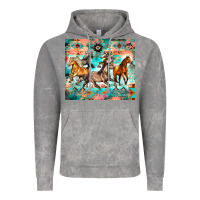 Cloud Rock western running horses Vintage Hoodie - Zillion Design Studio