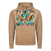 Vintage Coffee western running horses Vintage Hoodie - Zillion Design Studio