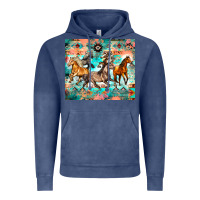 Vintage Denim western running horses Vintage Hoodie - Zillion Design Studio