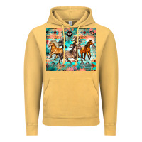 Vintage Mustard western running horses Vintage Hoodie - Zillion Design Studio