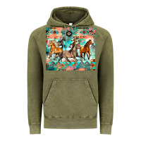 Western Running Horses Vintage Hoodie | Teevron