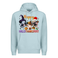 Blue Mist Happy Hallothanksmas Cows Premium Hoodie - BundleAndBundleShop