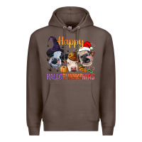 Coffee Happy Hallothanksmas Cows Premium Hoodie - BundleAndBundleShop