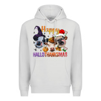 Dove Grey Happy Hallothanksmas Cows Premium Hoodie - BundleAndBundleShop