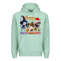 Seafoam Happy Hallothanksmas Cows Premium Hoodie - BundleAndBundleShop