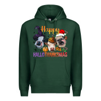 Sports Green Happy Hallothanksmas Cows Premium Hoodie - BundleAndBundleShop