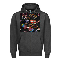 Charcoal Heather 4th of july glasses  seamless pattern Zipper Hoodie - BundleAndBundleShop