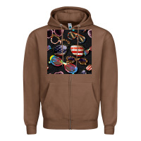 Chestnut 4th of july glasses  seamless pattern Zipper Hoodie - BundleAndBundleShop