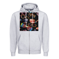 Heather Grey 4th of july glasses  seamless pattern Zipper Hoodie - BundleAndBundleShop