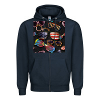 Navy 4th of july glasses  seamless pattern Zipper Hoodie - BundleAndBundleShop