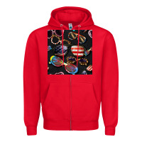 Red 4th of july glasses  seamless pattern Zipper Hoodie - BundleAndBundleShop