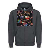 Smoke 4th of july glasses  seamless pattern Zipper Hoodie - BundleAndBundleShop