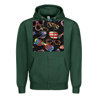 Sports Green 4th of july glasses  seamless pattern Zipper Hoodie - BundleAndBundleShop