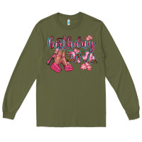 Army Green birthday diva Long Sleeve Tee - AdoDesignShop