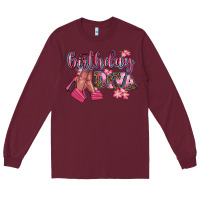 Burgundy birthday diva Long Sleeve Tee - AdoDesignShop