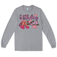 Heather Grey birthday diva Long Sleeve Tee - AdoDesignShop
