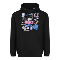 Black can't talk right now doing nurse stuff Heavyweight Hoodie - MaliasSmallBusiness