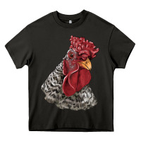 Asphalt dominique rooster head Heavy Core Tee - LillyAllenDesigns