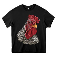 Black dominique rooster head Heavy Core Tee - LillyAllenDesigns