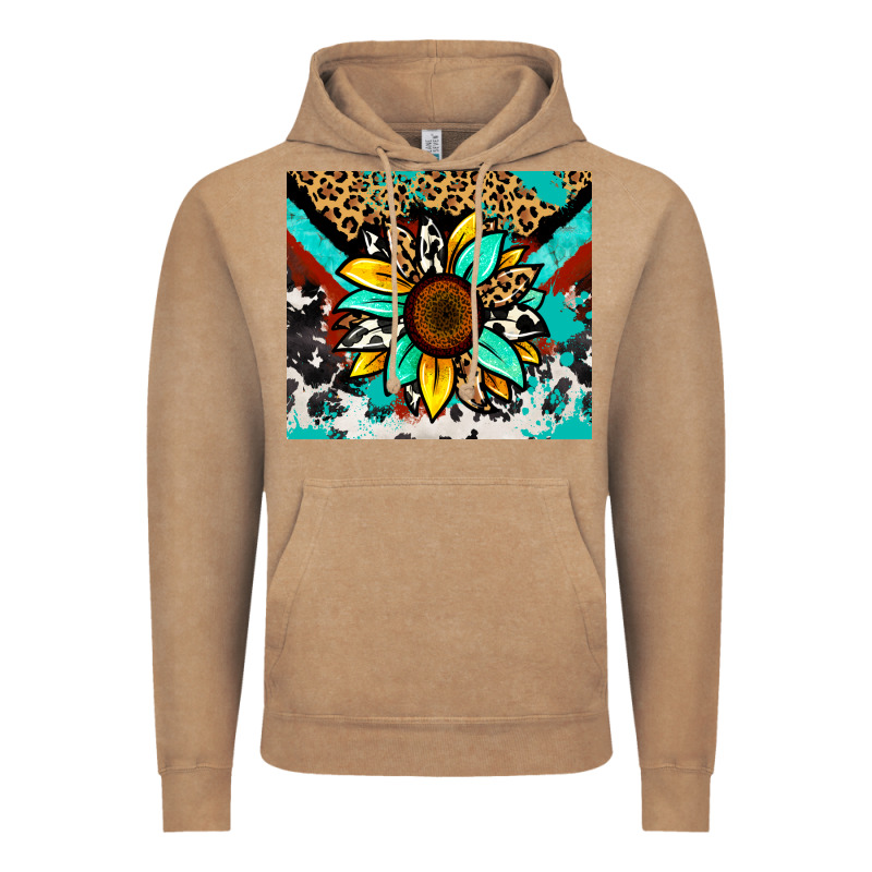 Turquoise Gemstone Sunflower Vintage Hoodie by Zillion Design Studio | Teevron
